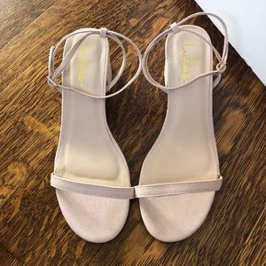 Blush Suede Strap Heel